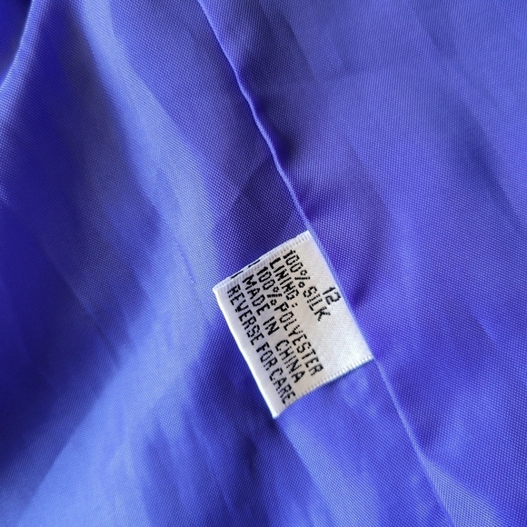 Travis Ayers Silk Purple Padded Shoulder Blazer Size 12 - Picture 11 of 11